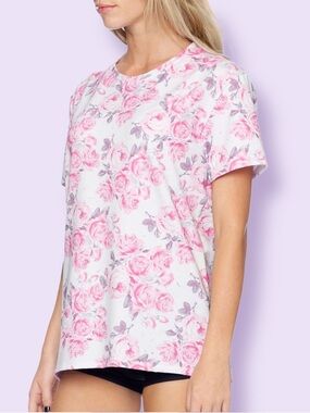 Blackmilk Pastel Goth BFT RARE XS Romantic Floral Printed Boyfriend Tee Limited